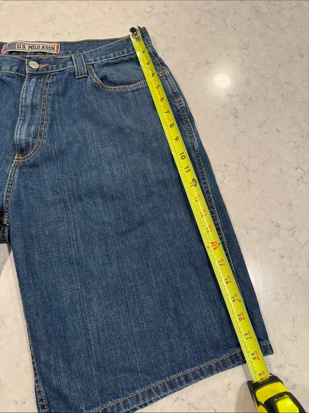 U.S. Polo Assn. Men’s 34 100% Cotton Blue Denim Jean Shorts Jorts Casual Trendy